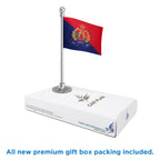 Uttar Pradesh Police Car Dashboard Flag of 2in x 3in With A Steel or Plastic Base
