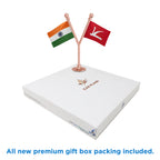 India & JKNC Jammu & Kashmir National Conference Dual Car Dashboard Flag of 2in x 3in With A Plastic Base