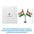 Dual Indian Car Dashboard Flags of 2in x 3in With A Plastic Base