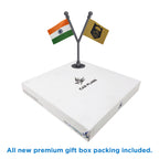India & Bihar Police Car Dashboard Flag of 2in x 3in With A Plastic Base