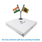 India & Bihar Police Car Dashboard Flag of 2in x 3in With A Plastic Base