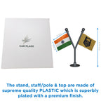 India & Bihar Police Car Dashboard Flag of 2in x 3in With A Plastic Base