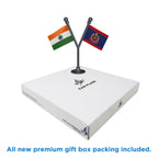 India & Delhi Police Car Dashboard Flag of 2in x 3in With A Plastic Base