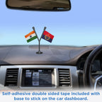 India & Haryana Police Car Dashboard Flag of 2in x 3in With A Plastic Base