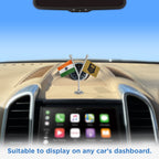 India & Bihar Police Car Dashboard Flag of 2in x 3in With A Plastic Base