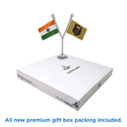 India & Bihar Police Car Dashboard Flag of 2in x 3in With A Plastic Base