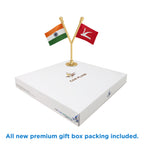 India & JKNC Jammu & Kashmir National Conference Dual Car Dashboard Flag of 2in x 3in With A Plastic Base