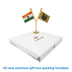 India & Bihar Police Car Dashboard Flag of 2in x 3in With A Plastic Base