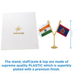 India & Delhi Police Car Dashboard Flag of 2in x 3in With A Plastic Base