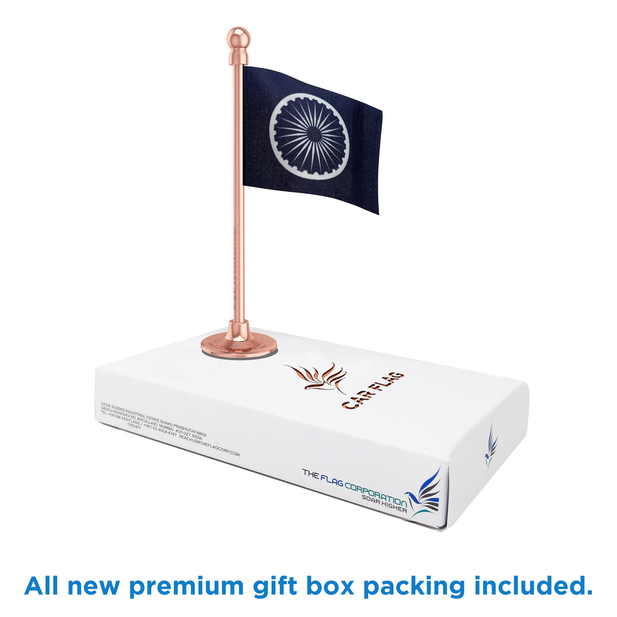 Republican Party Of India (RPI) Car Dashboard Flag of 2in x 3in With A Steel or Plastic Base