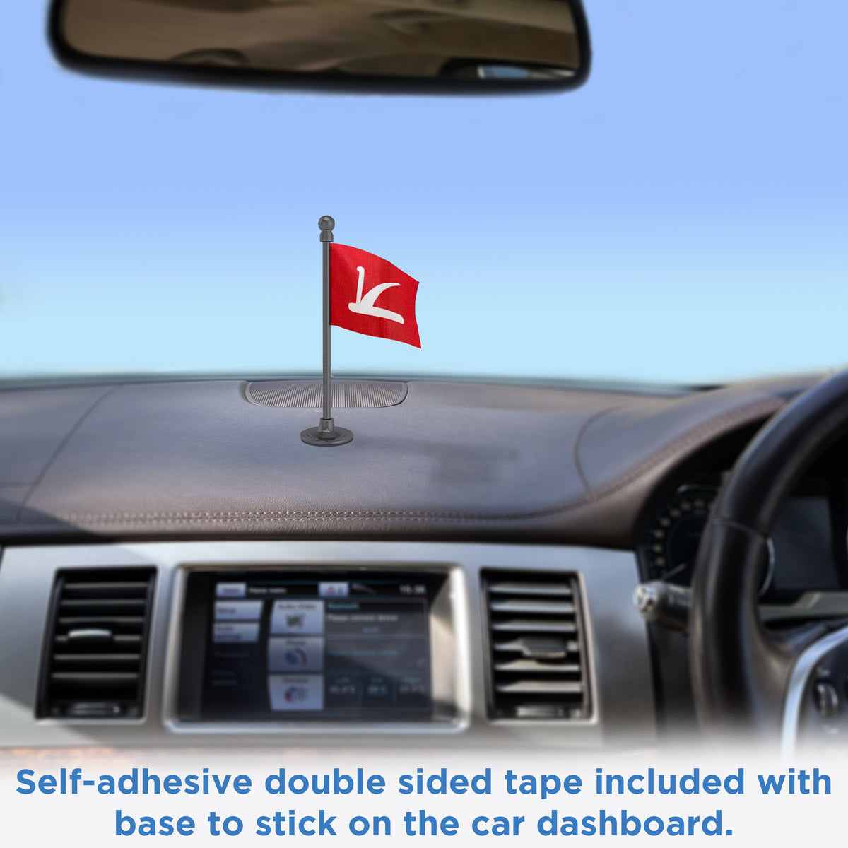 JKNC Jammu & Kashmir National Conference Car Dashboard Flag of 2in x 3in With A Steel or Plastic Base