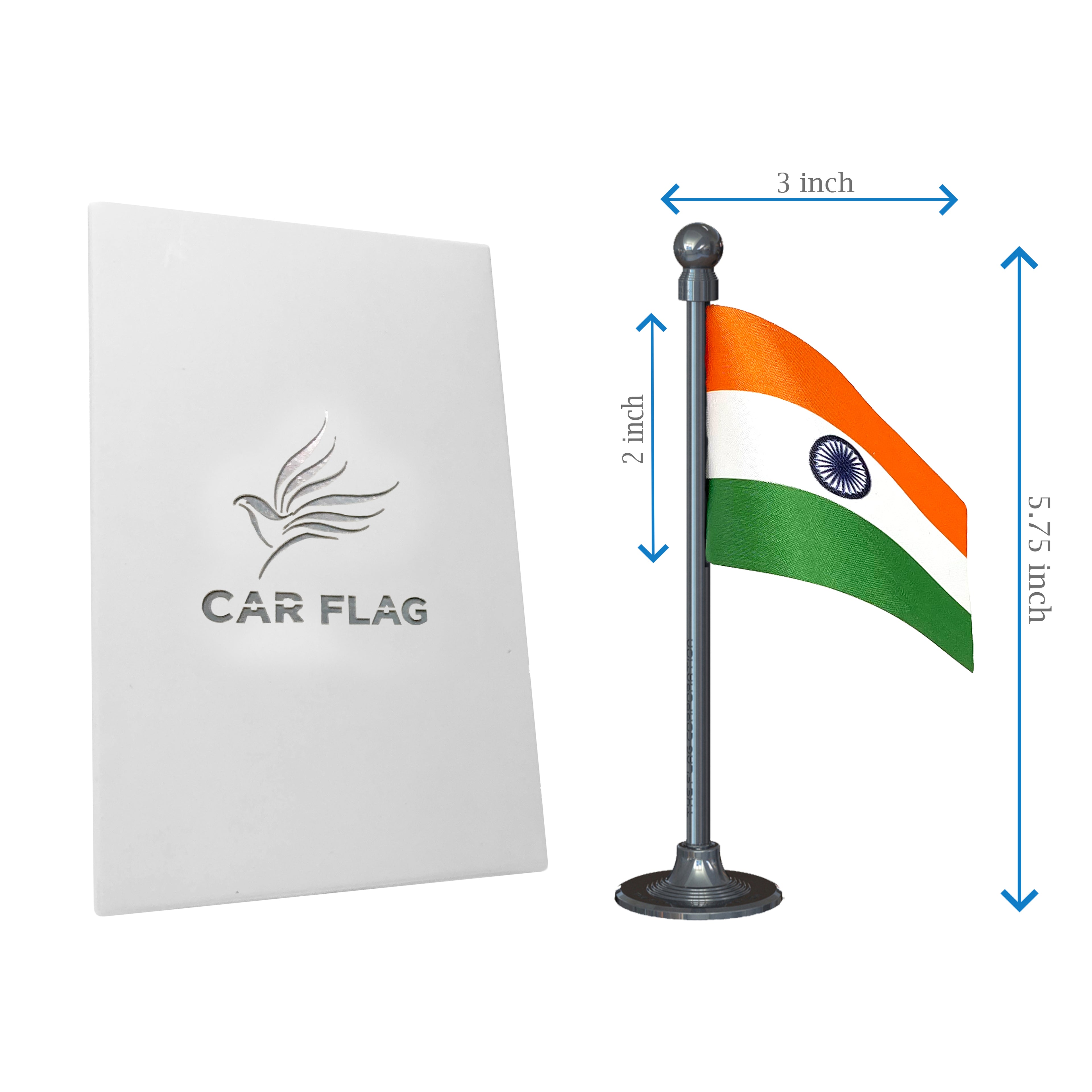Indian Car Dashboard Flag of 2in x 3in With A Steel or Plastic Base