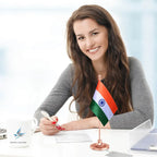 Indian Table Flag of 4in x 6in With A Heavy Plastic Base