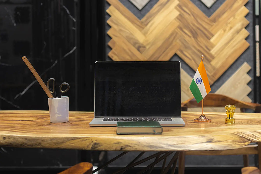 Indian Table Flag of 4in x 6in With A Heavy Plastic Base
