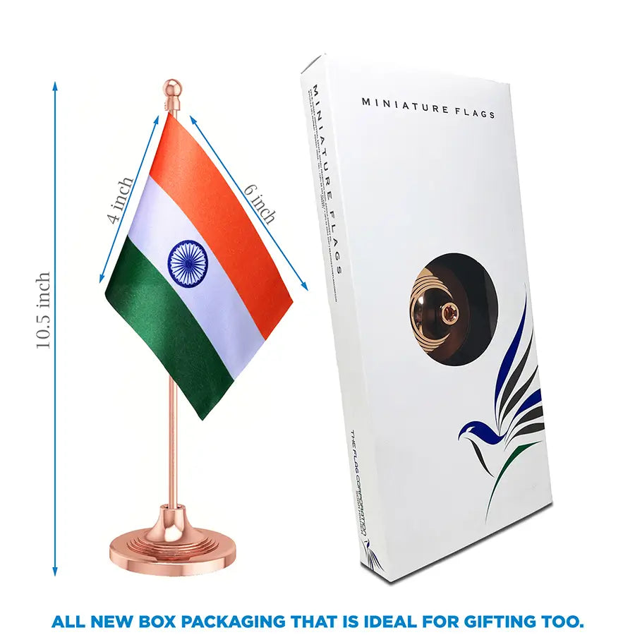 Indian Table Flag of 4in x 6in With A Heavy Plastic Base
