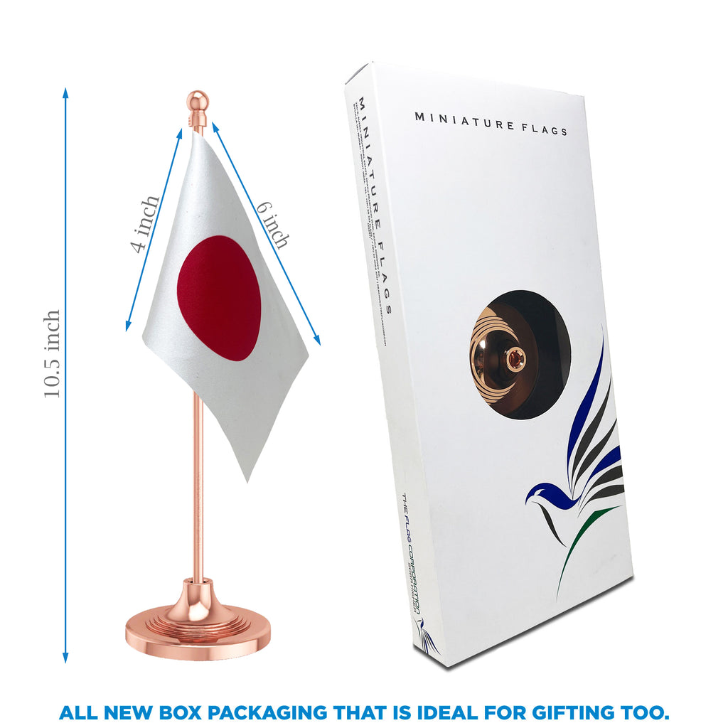 Japan Table Flag of 4in x 6in With A Heavy Plastic Base