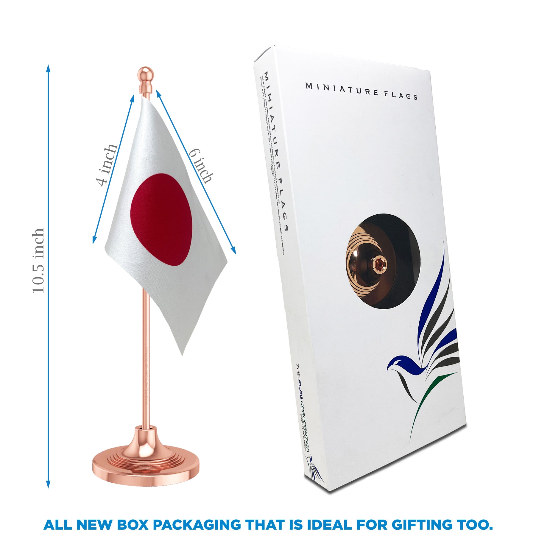 Japan Table Flag of 4in x 6in With A Heavy Plastic Base