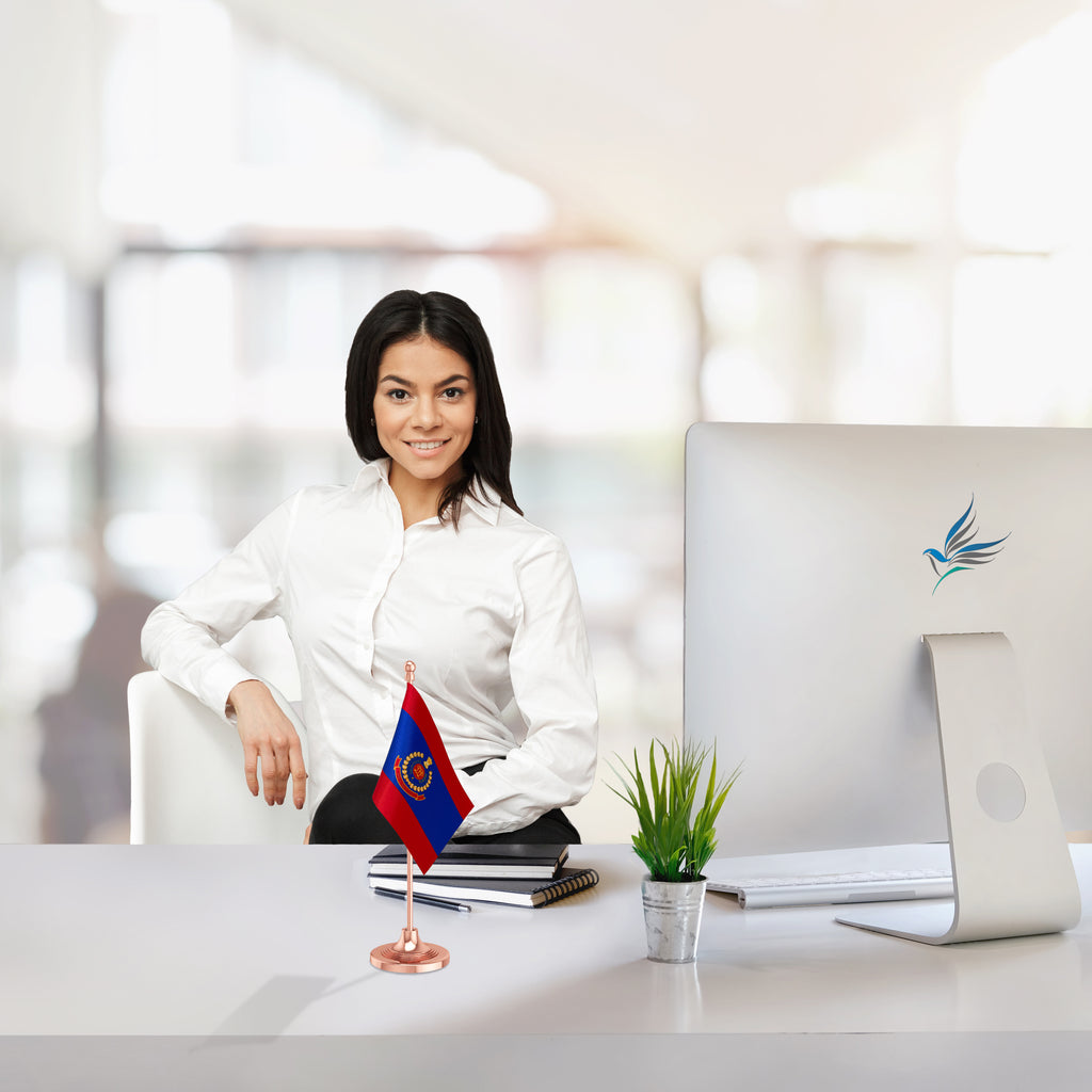 Delhi Police Table Flag of 4in x 6in With A Heavy Plastic Base