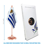 Uruguay Table Flag of 4in x 6in With A Heavy Plastic Base