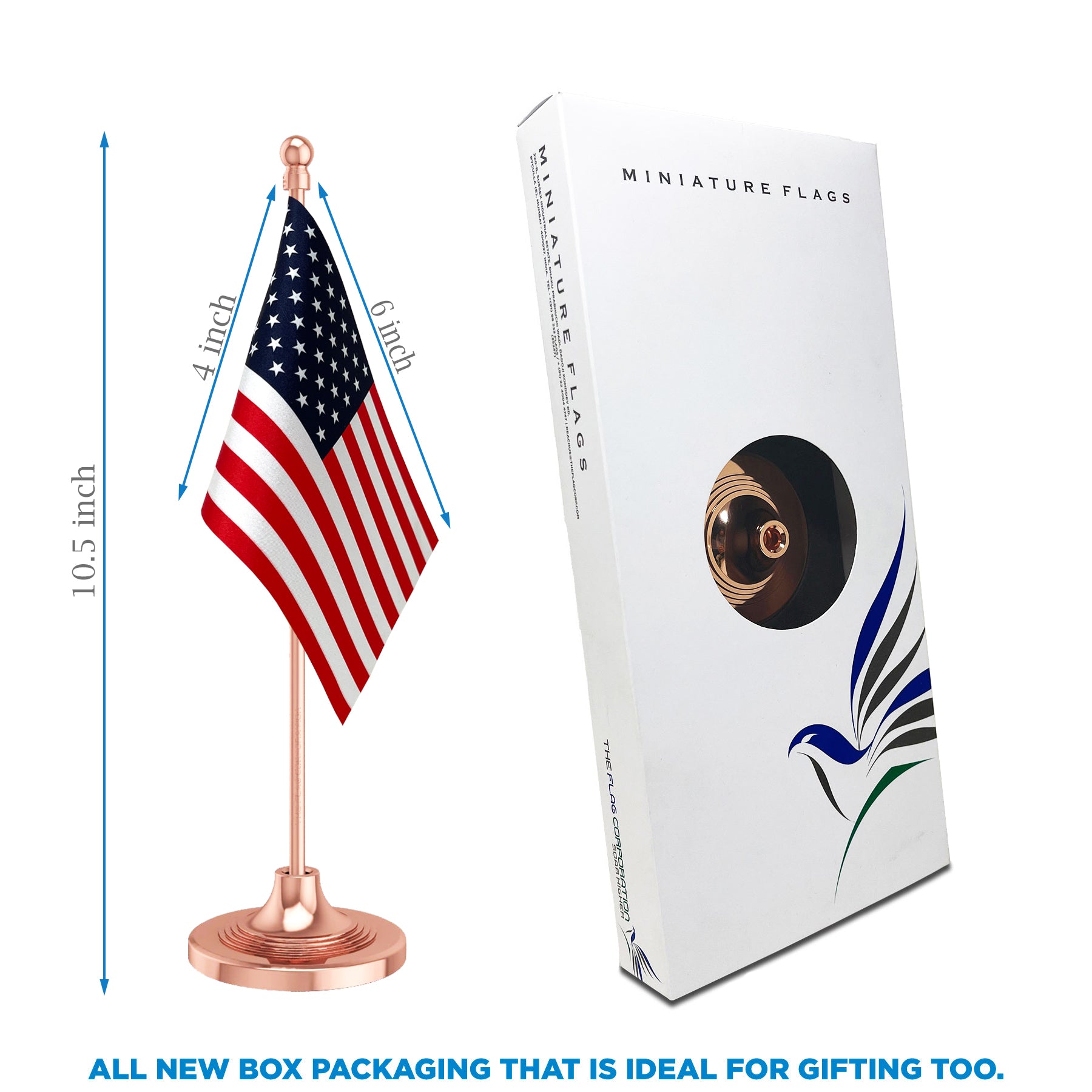 United States of America Table Flag of 4in x 6in With A Heavy Plastic Base