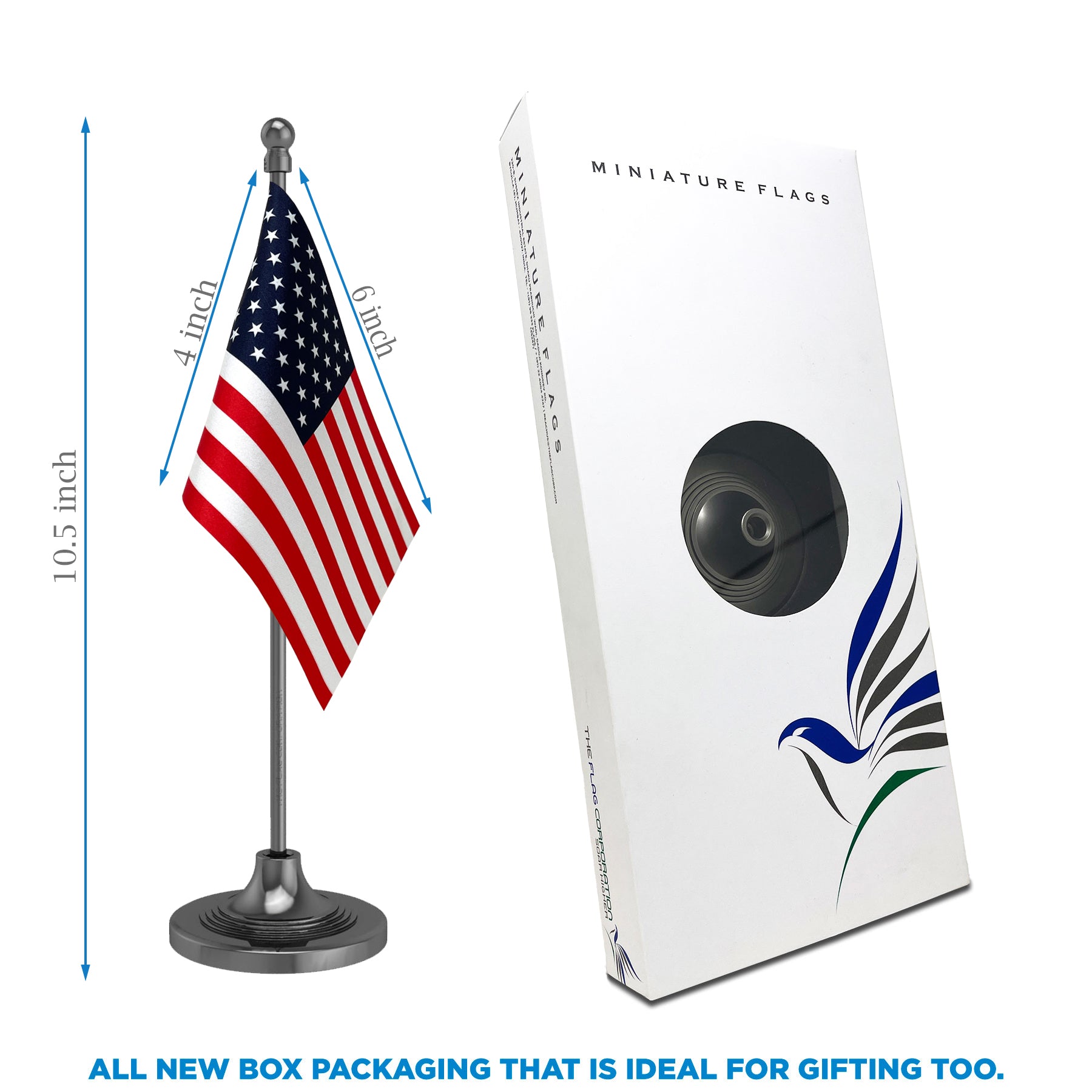 United States of America Table Flag of 4in x 6in With A Heavy Plastic Base