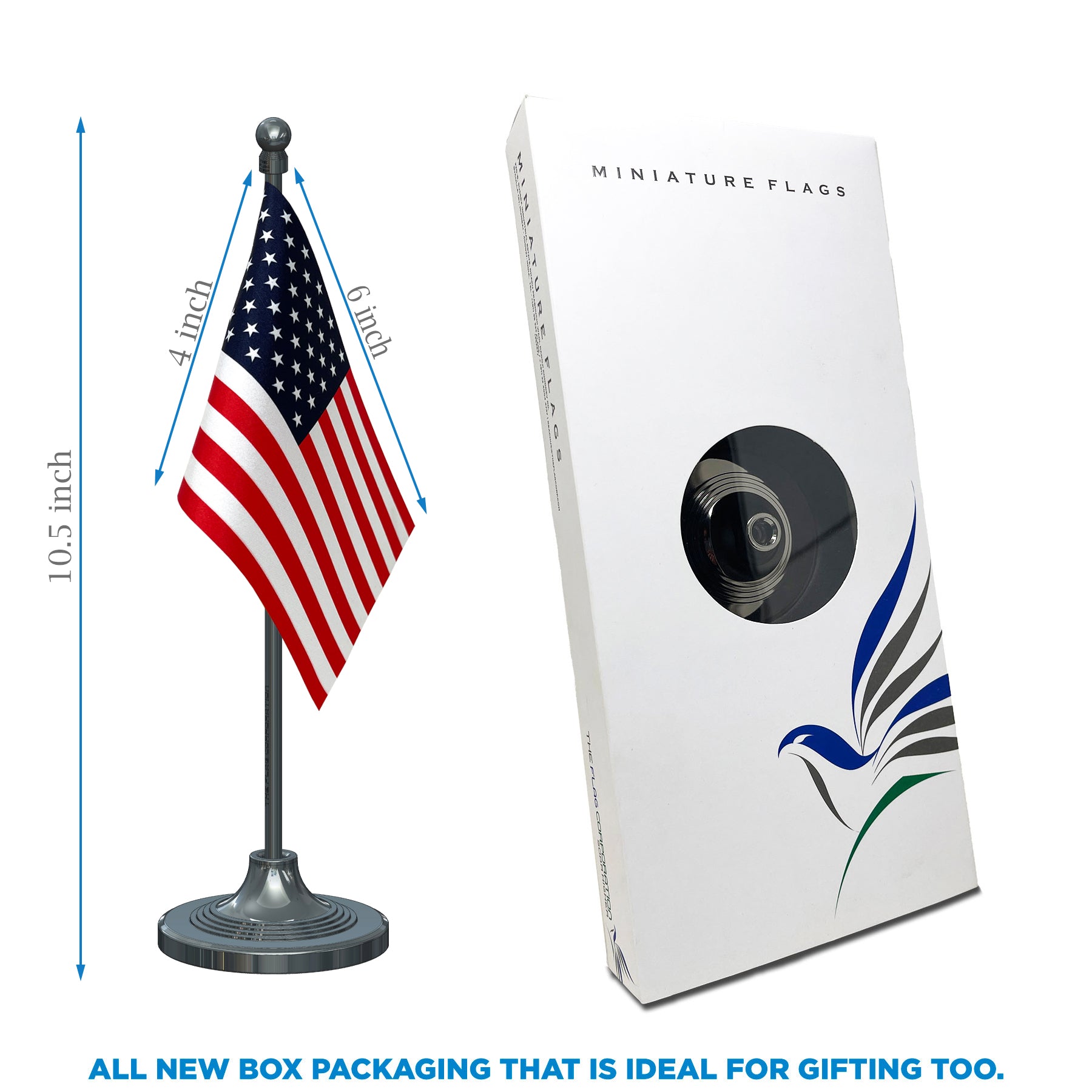 United States of America Table Flag of 4in x 6in With A Heavy Plastic Base