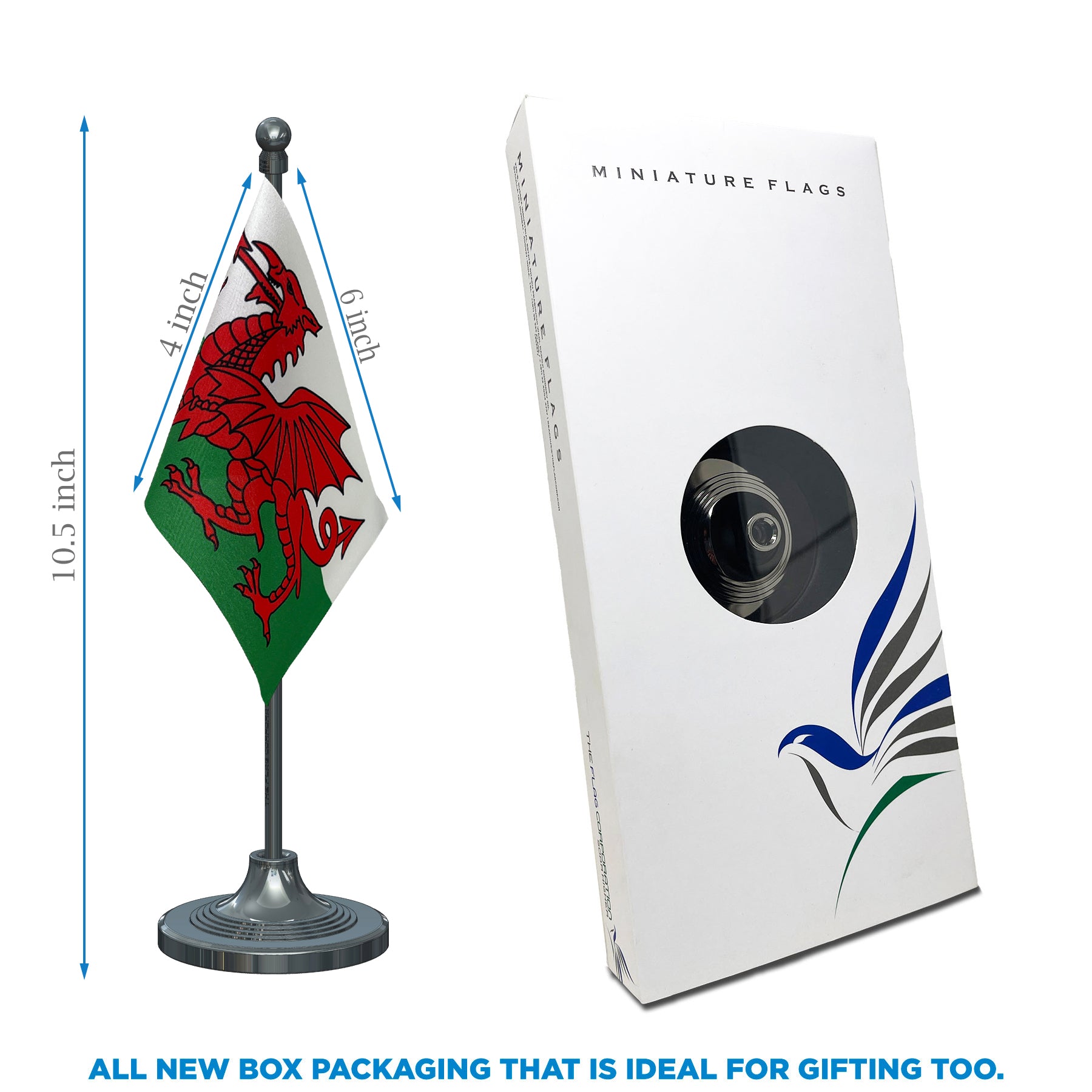 Wales Table Flag of 4in x 6in With A Heavy Plastic Base