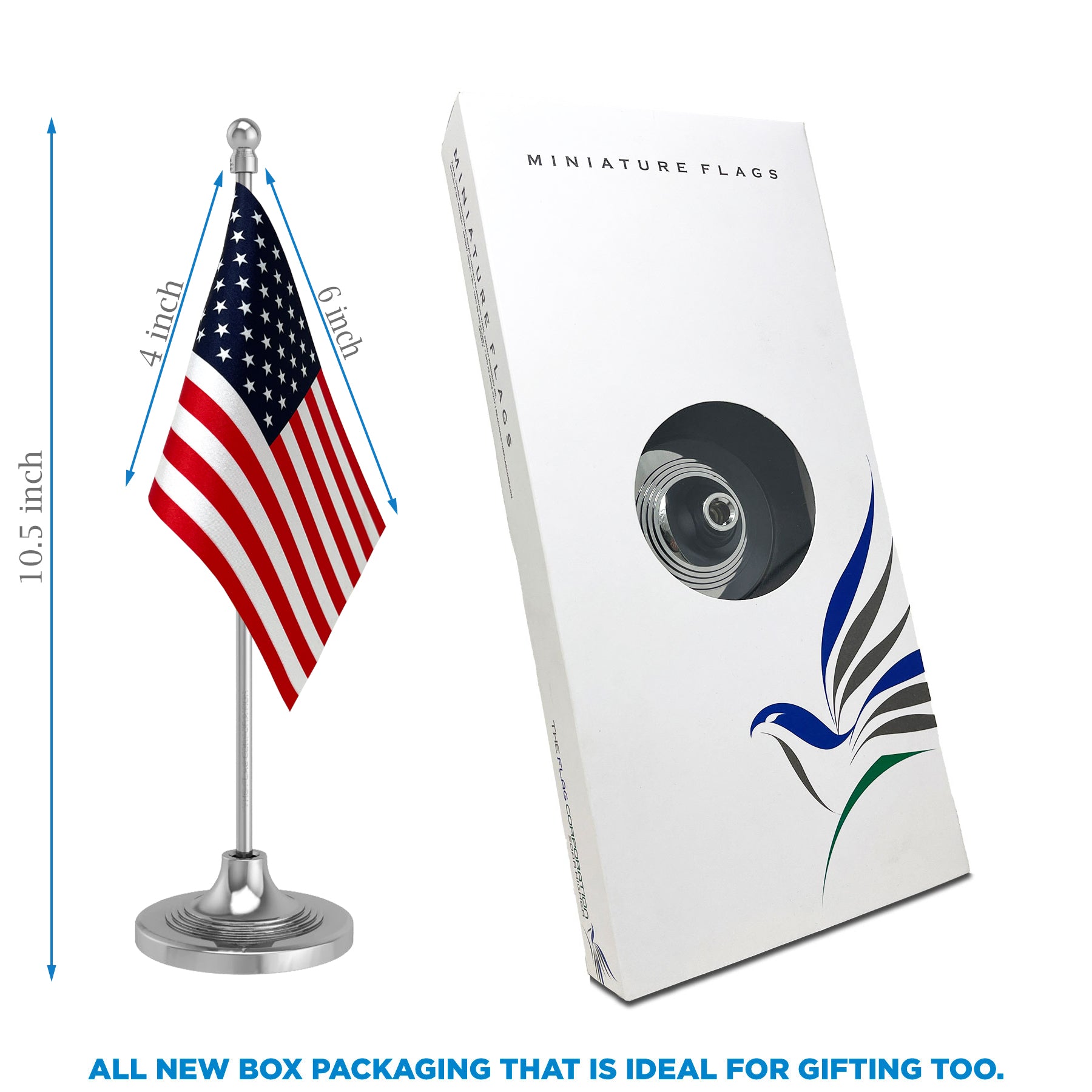 United States of America Table Flag of 4in x 6in With A Heavy Plastic Base
