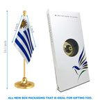 Uruguay Table Flag of 4in x 6in With A Heavy Plastic Base
