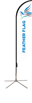 the flag corp feather flag banner with a cross base
