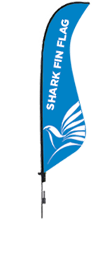 the flag corp shark fin flag banner with a ground spike