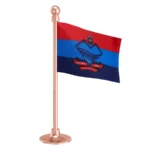 Uttarakhand Police Car Dashboard Flag of 2in x 3in With A Steel or Plastic Base