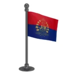 Jammu and Kashmir Police Car Dashboard Flag of 2in x 3in With A Steel or Plastic Base