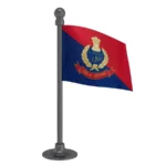 Orissa or Odisha Police Car Dashboard Flag of 2in x 3in With A Steel or Plastic Base