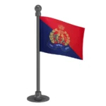 Uttar Pradesh Police Car Dashboard Flag of 2in x 3in With A Steel or Plastic Base