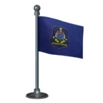 Gujarat Police Car Dashboard Flag of 2in x 3in With A Steel or Plastic Base