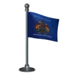 Karnataka Police Car Dashboard Flag of 2in x 3in With A Steel or Plastic Base