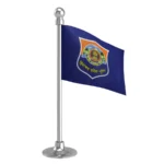 Himachal Police Car Dashboard Flag of 2in x 3in With A Steel or Plastic Base