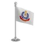 Pondicherry or Puducherry Police Car Dashboard Flag of 2in x 3in With A Steel or Plastic Base