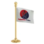 Rajasthan Police Car Dashboard Flag of 2in x 3in With A Steel or Plastic Base