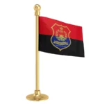 Tripura Police Car Dashboard Flag of 2in x 3in With A Steel or Plastic Base
