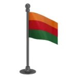 Sikkim Krantikari Morcha Car Dashboard Flag of 2in x 3in With A Steel or Plastic Base
