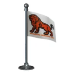 Maharashtrawadi Gomantak Party (MGP) Car Dashboard Flag of 2in x 3in With A Steel or Plastic Base