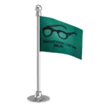 Indian National Lok Dal (INLD) Car Dashboard Flag of 2in x 3in With A Steel or Plastic Base