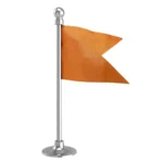 Shiv Sena Party Car Dashboard Flag of 2in x 3in With A Steel or Plastic Base