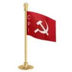 Communist Party of India CPI Car Dashboard Flag of 2in x 3in With A Steel or Plastic Base