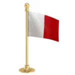 Kerala Congress (M) Car Dashboard Flag of 2in x 3in With A Steel or Plastic Base