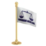 Shiromani Akali Dal Car Dashboard Flag of 2in x 3in With A Steel or Plastic Base