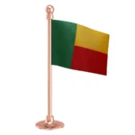 Benin Car Dashboard Flag of 2in x 3in With A Steel or Plastic Base