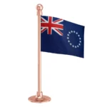 Cook Islands Car Dashboard Flag of 2in x 3in With A Steel or Plastic Base